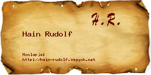 Hain Rudolf névjegykártya